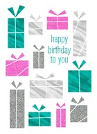 Verjaardagskaart tiener meisje vrouw hip Happy birthday to you Allemaal cadeautjes